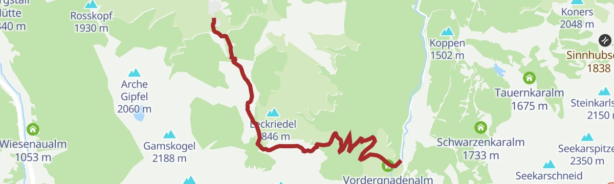 Route map: Wanderbus-Tipp: Gnadenalm - Tauernkarleiten - Zauchensee